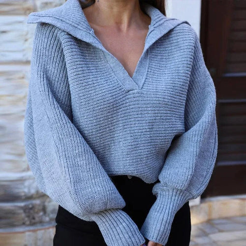 Spring Lantern Sleeve Pullover For Women