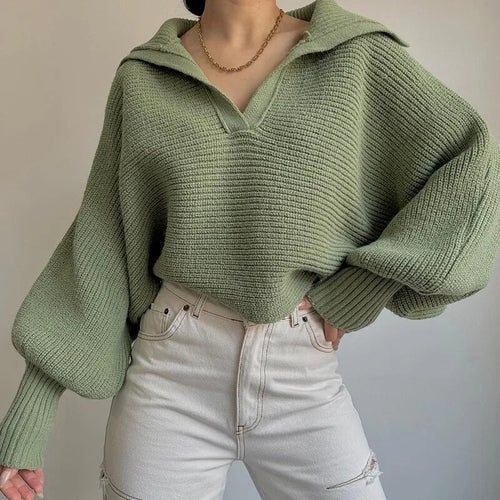 Spring Lantern Sleeve Pullover For Women