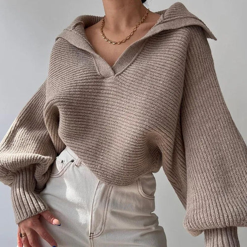 Spring Lantern Sleeve Pullover For Women