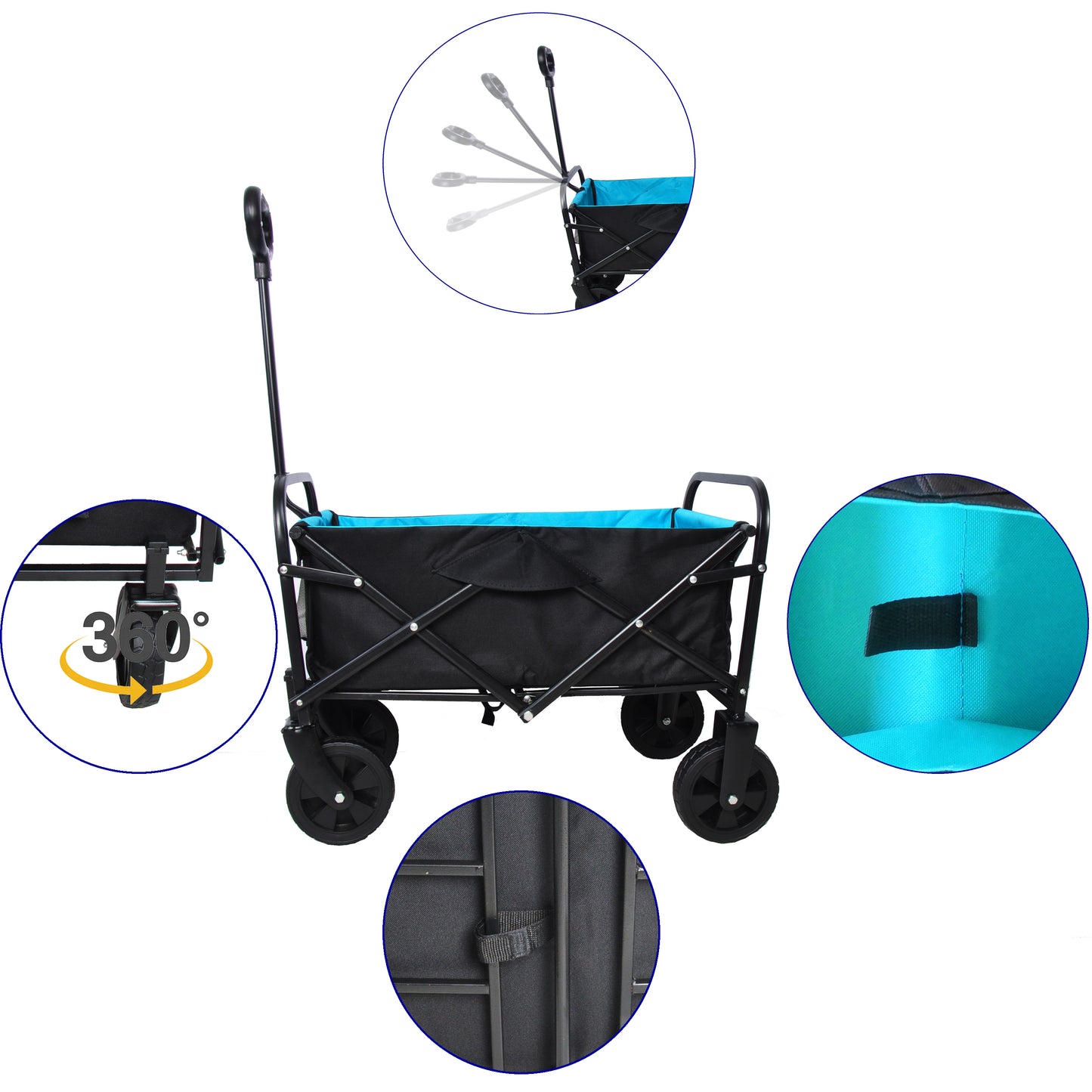 Folding Wagon For Garden, Shopping & Beach