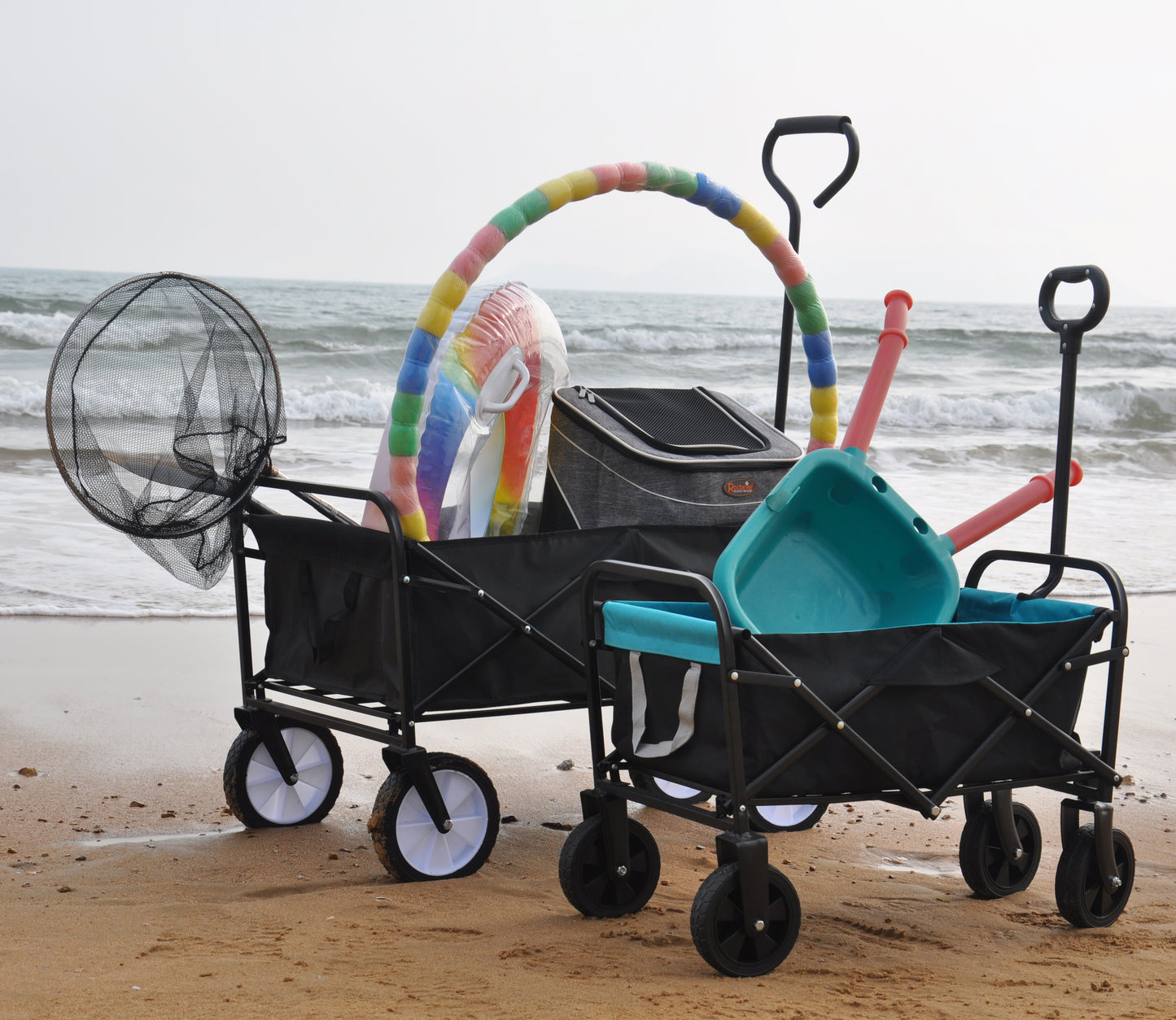 Folding Wagon For Garden, Shopping & Beach