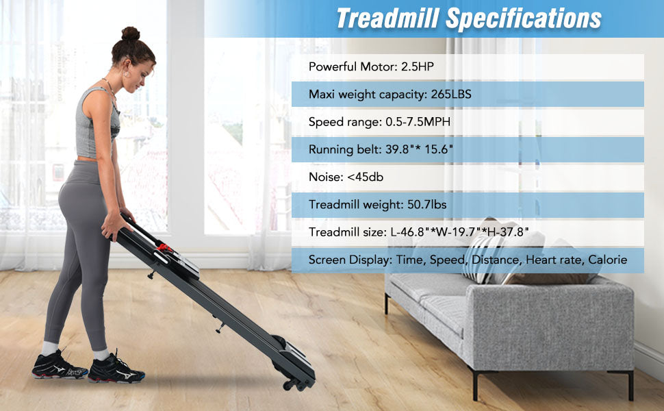 Folding Walking Treadmill With Bluetooth Speaker