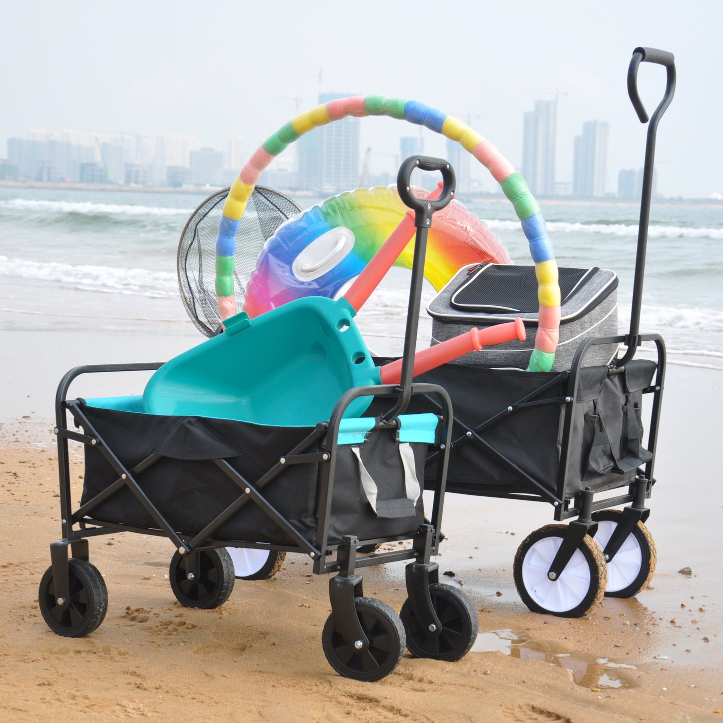 Folding Wagon For Garden, Shopping & Beach