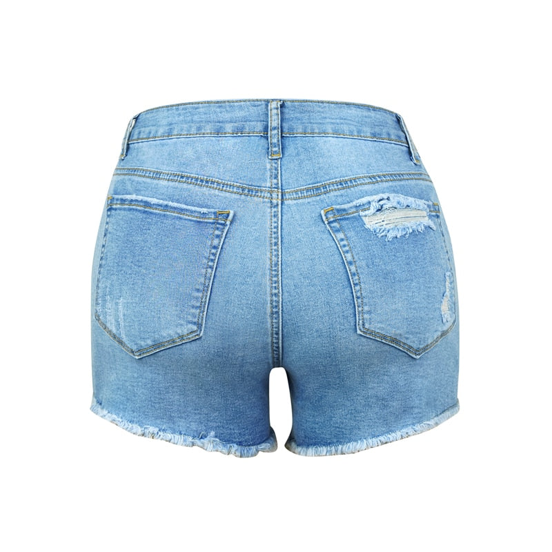 Elastic Women's Denim Shorts