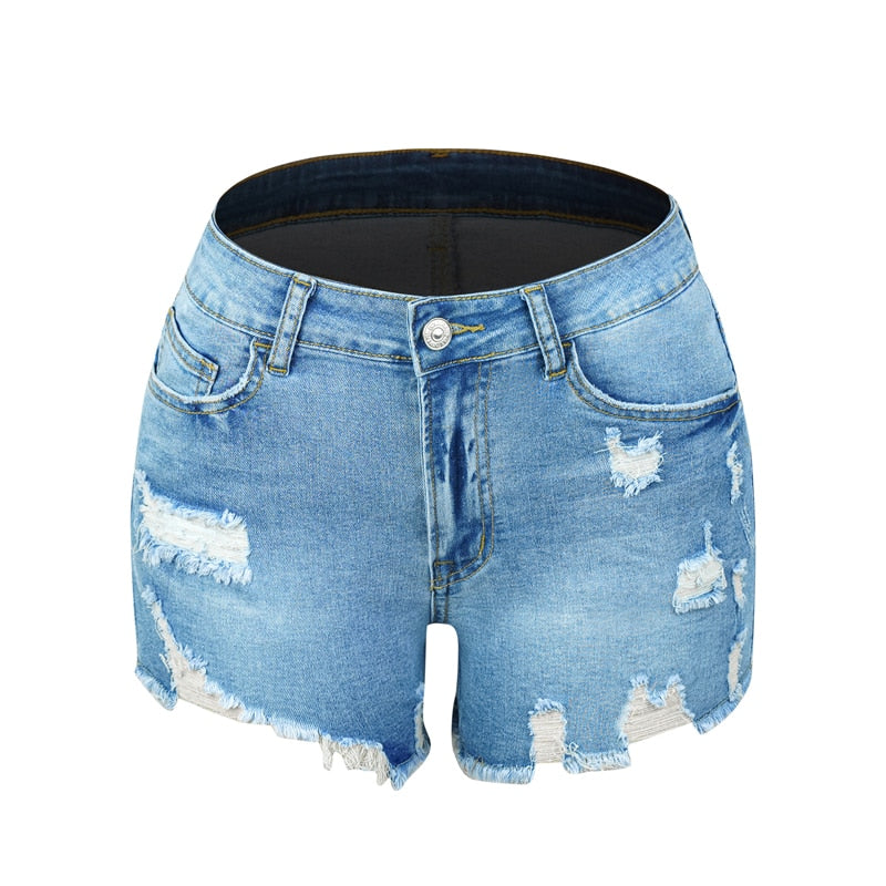 Elastic Women's Denim Shorts