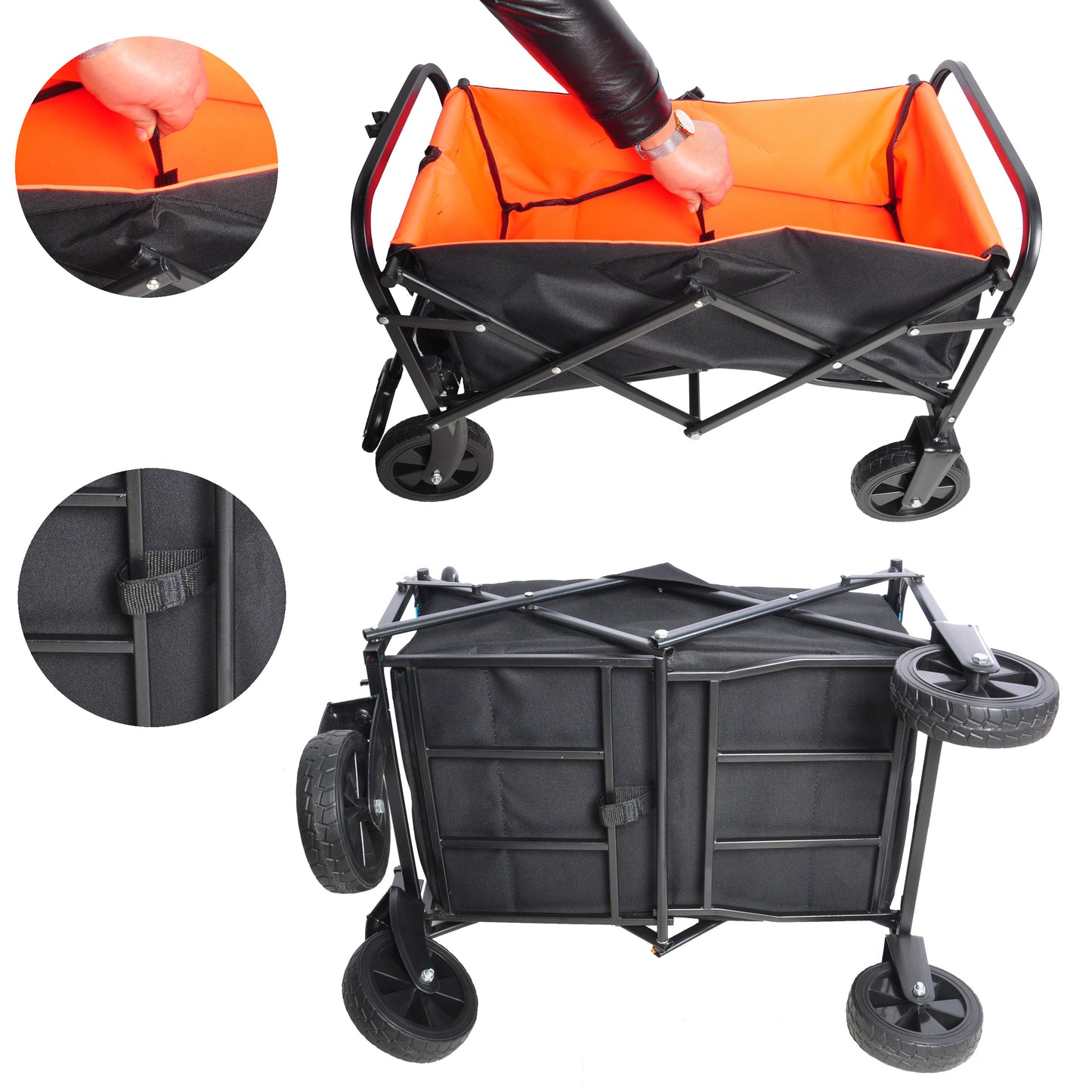 Folding Wagon For Garden, Shopping & Beach