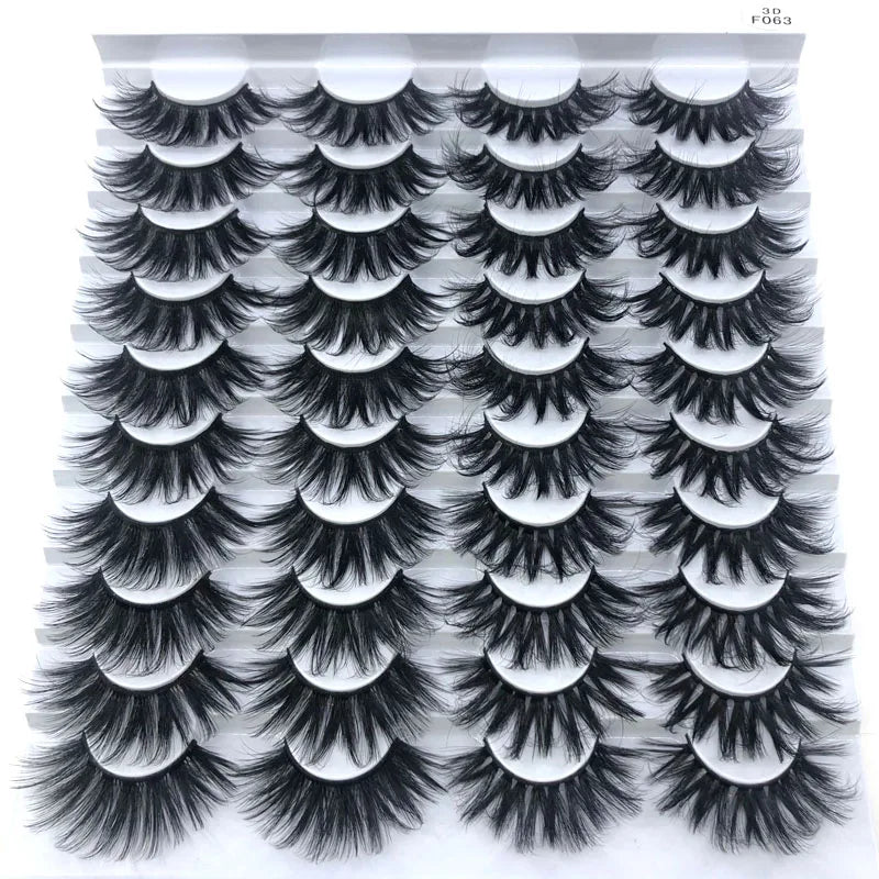 Long Wispy Natural Mink Lashes (Pack of 20)