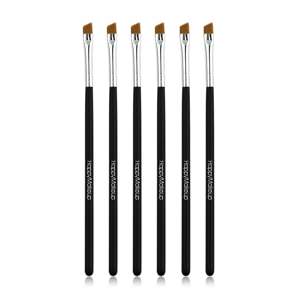 5 Pcs Professional Black Flat Angled Makeup Brush Set