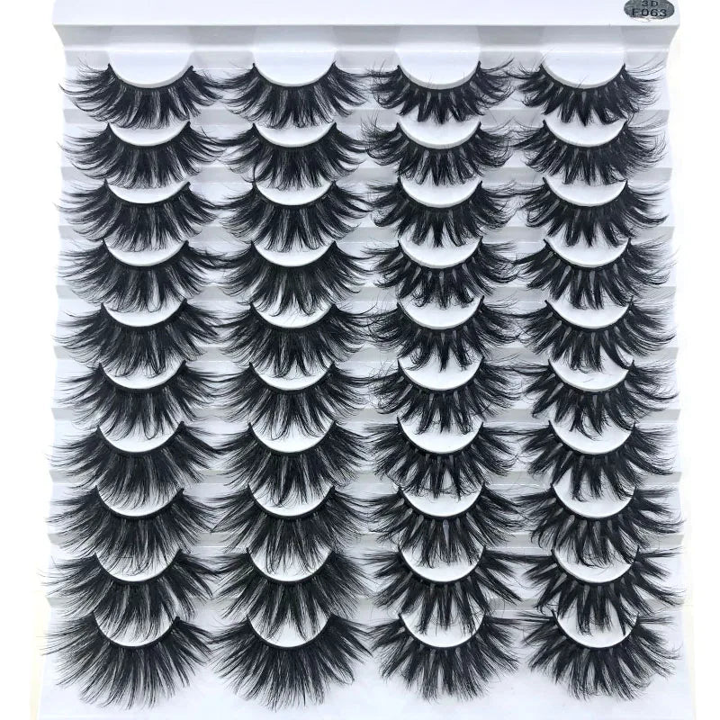 Long Wispy Natural Mink Lashes (Pack of 20)