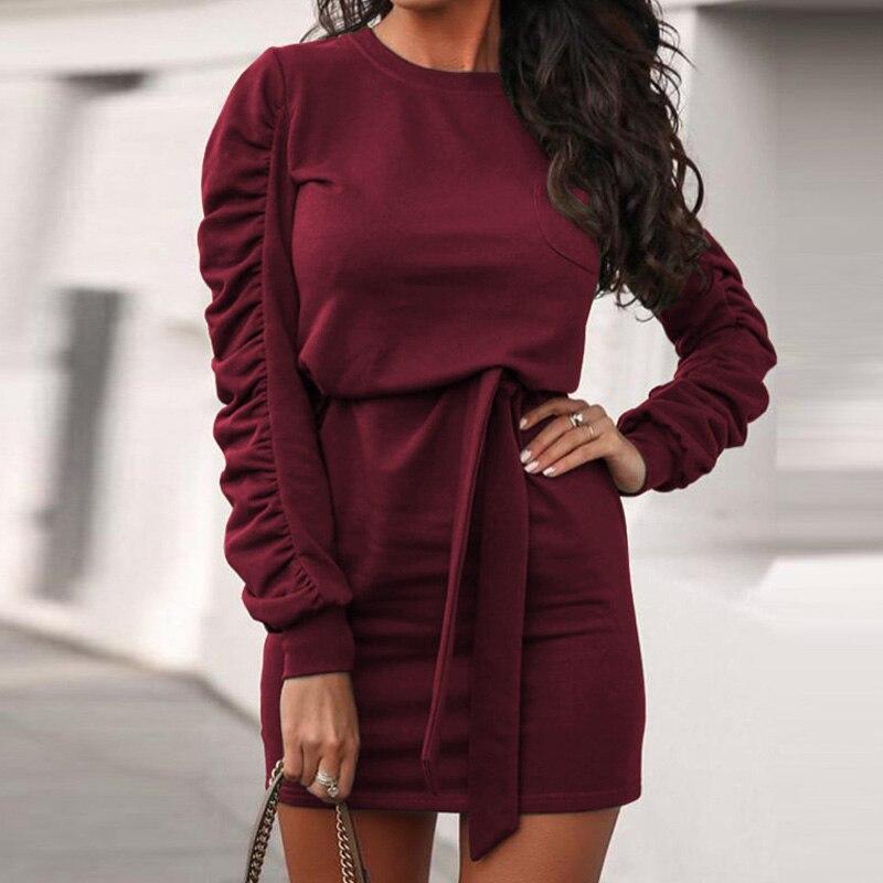 Solid Hooded Pullover Dress