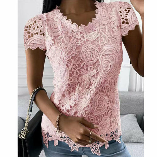 Lacy short sleeve top