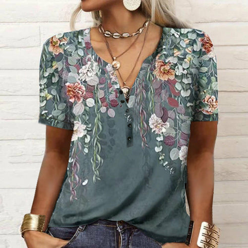 Printed national fashion T-shirt woman