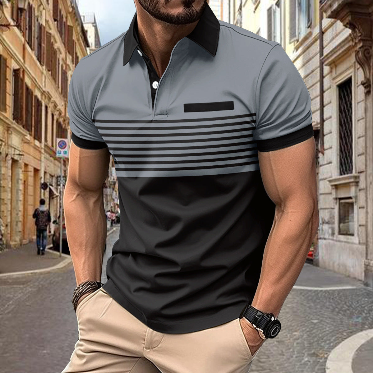 Men's Casual Shirt With Chest Pocket