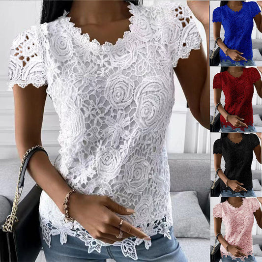 Lacy short sleeve top