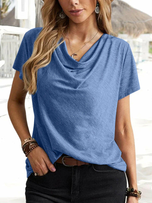 solid casual fashion short sleeve Top