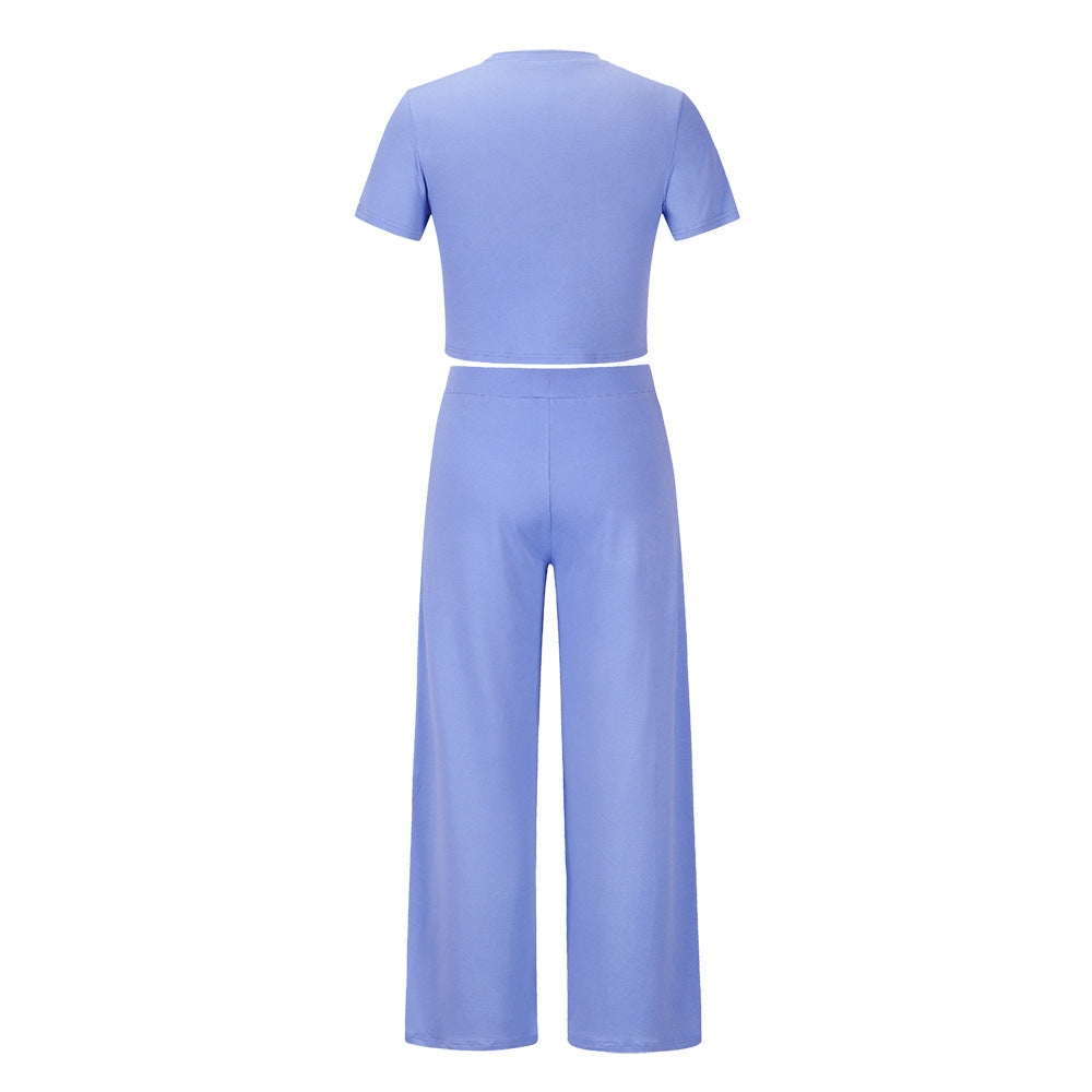 Short Sleeve T-Shirt and Long Pants Two-Piece Set