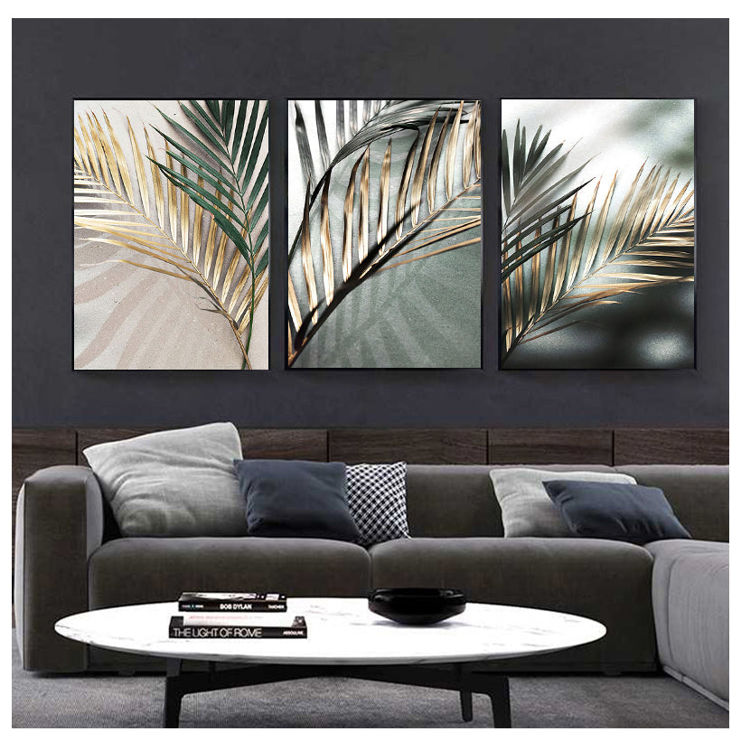 Golden Palm Botanical Canvas Painting