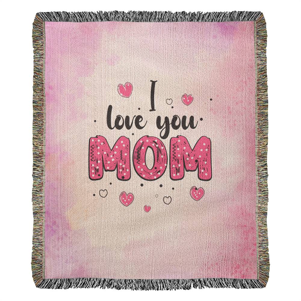 Give Mom this Keepsake Blanket That Reminds Her Of You Everyday! Made In The USA From 100% Cotton Yarn. 60"x50"