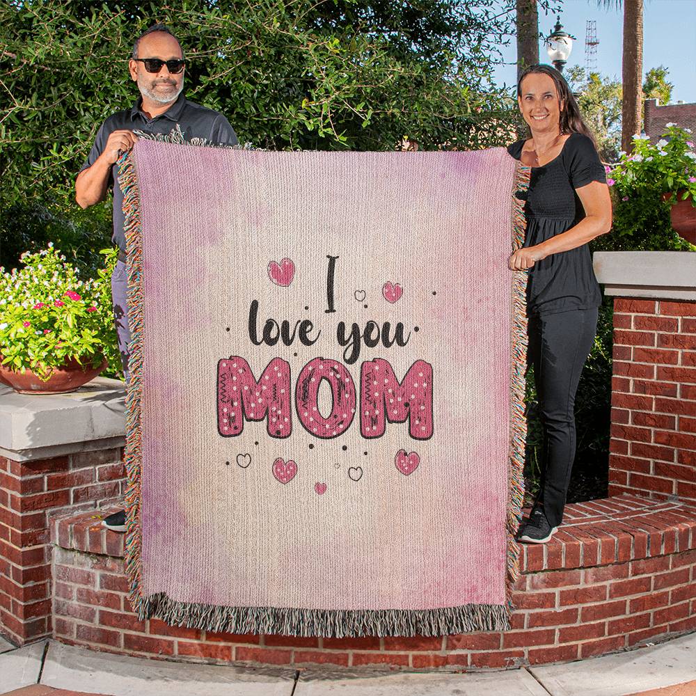 Give Mom this Keepsake Blanket That Reminds Her Of You Everyday! Made In The USA From 100% Cotton Yarn. 60"x50"