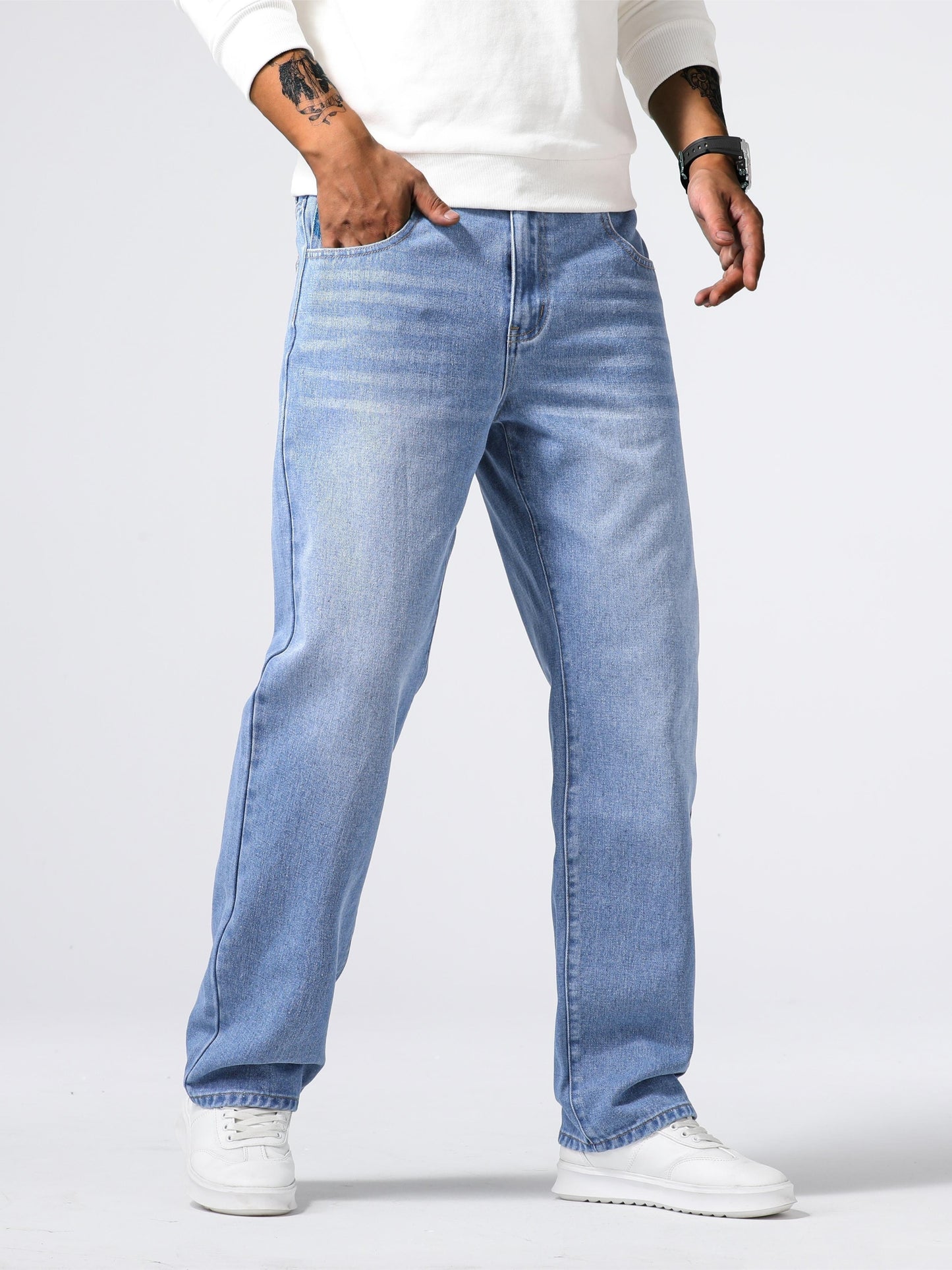 Men's Distressed Loose Fit Denim Pants