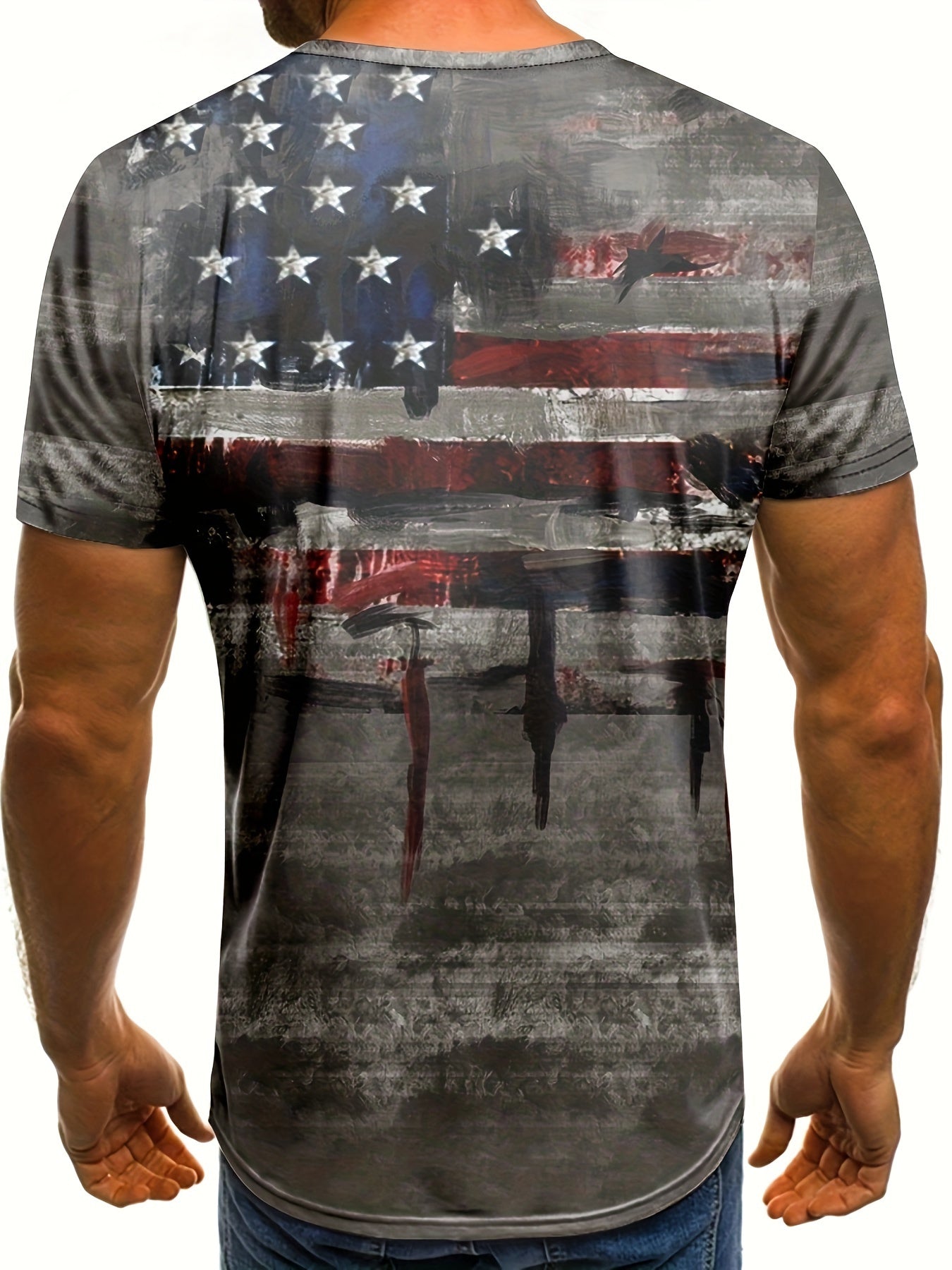 Men's Retro Stars And Stripes Print Graphic T-Shirt