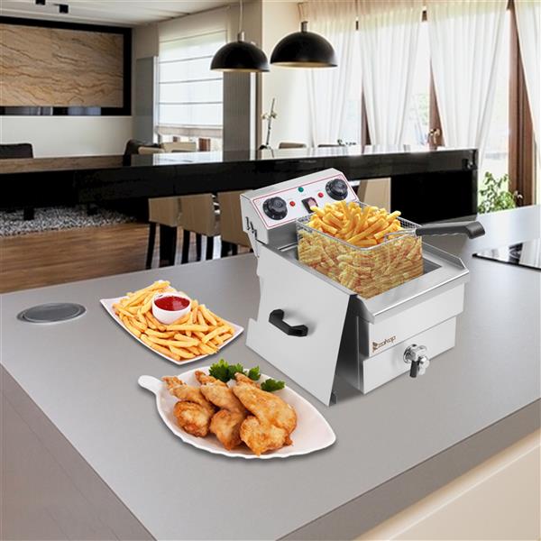 Stainless Steel Faucet Single Tank Deep Fryer