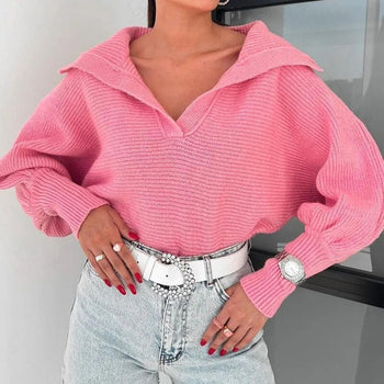 Spring Lantern Sleeve Pullover For Women