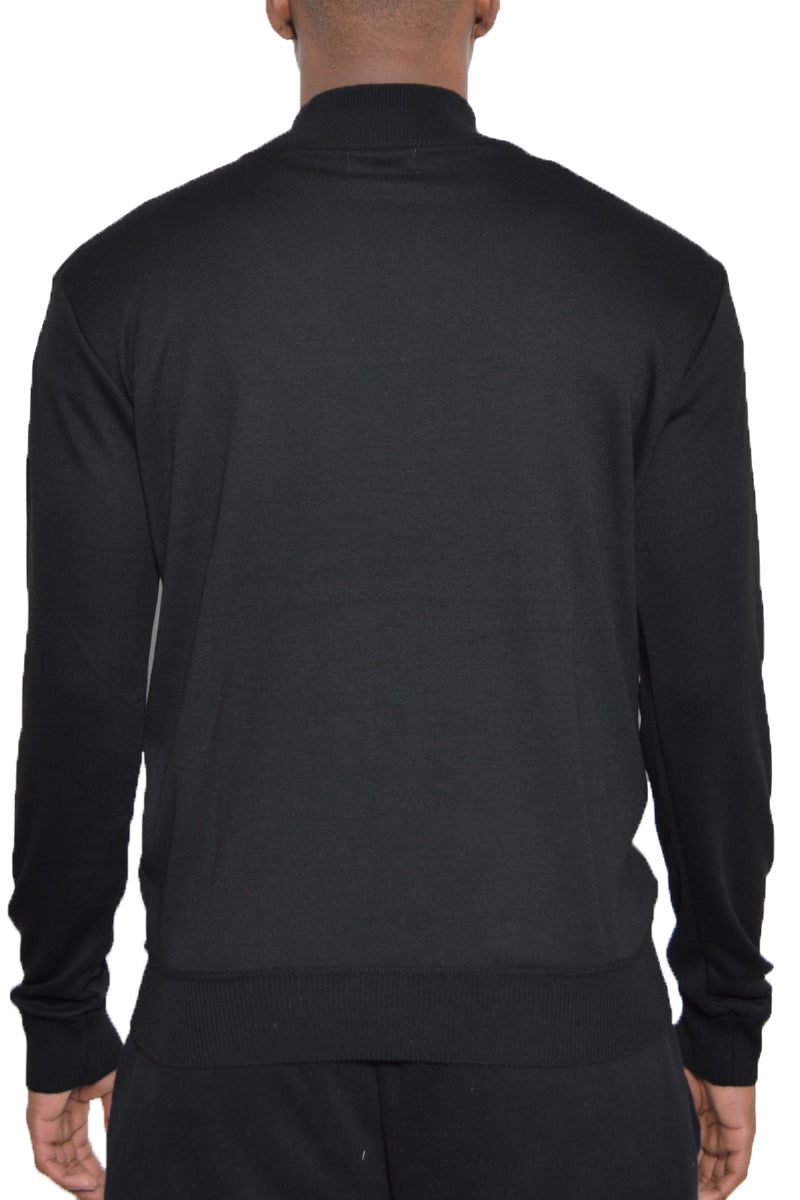 Solid Quarter Zip Sweater NR2010 - Black