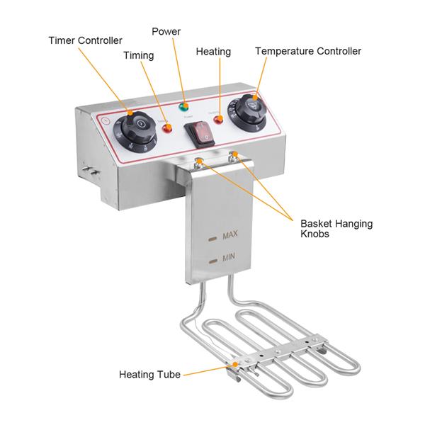 Stainless Steel Faucet Single Tank Deep Fryer