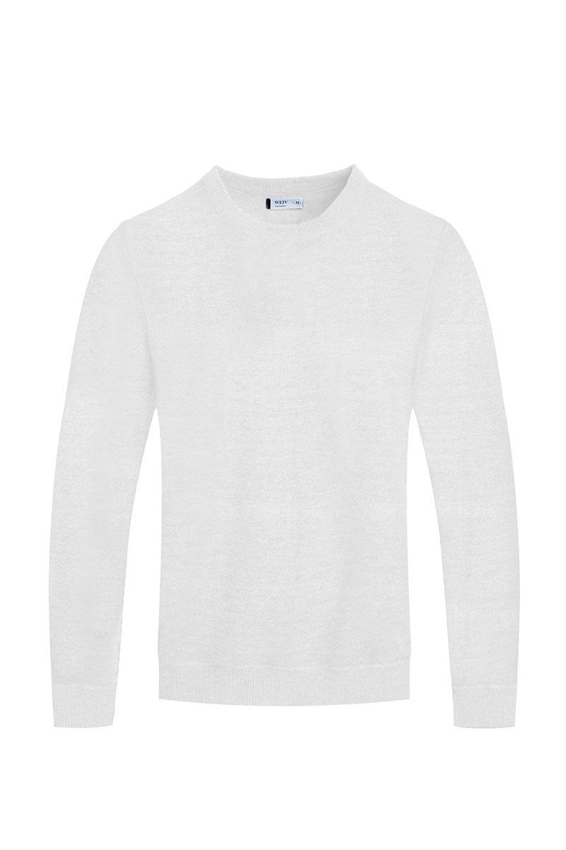 Round Neck Knit Sweater NR2011 - Heather Grey