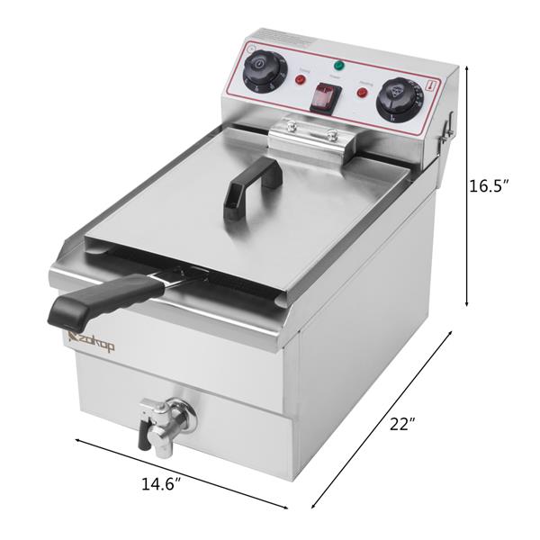 Stainless Steel Faucet Single Tank Deep Fryer