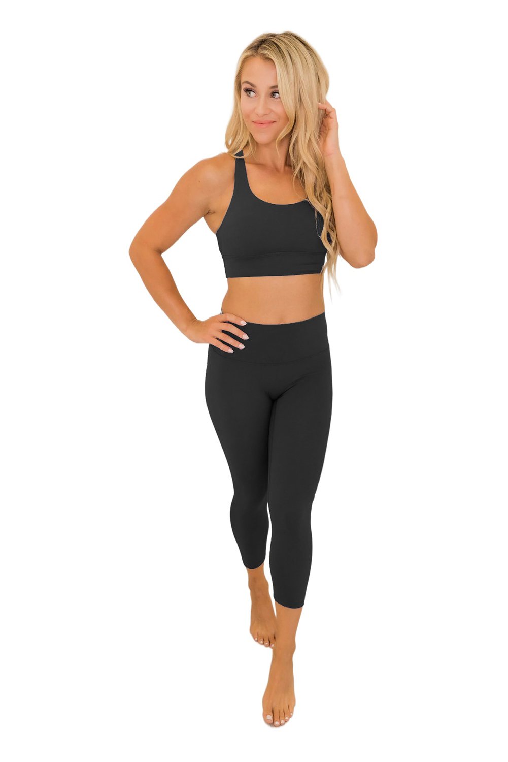 Crisscross Back Sports Bra Leggings Set