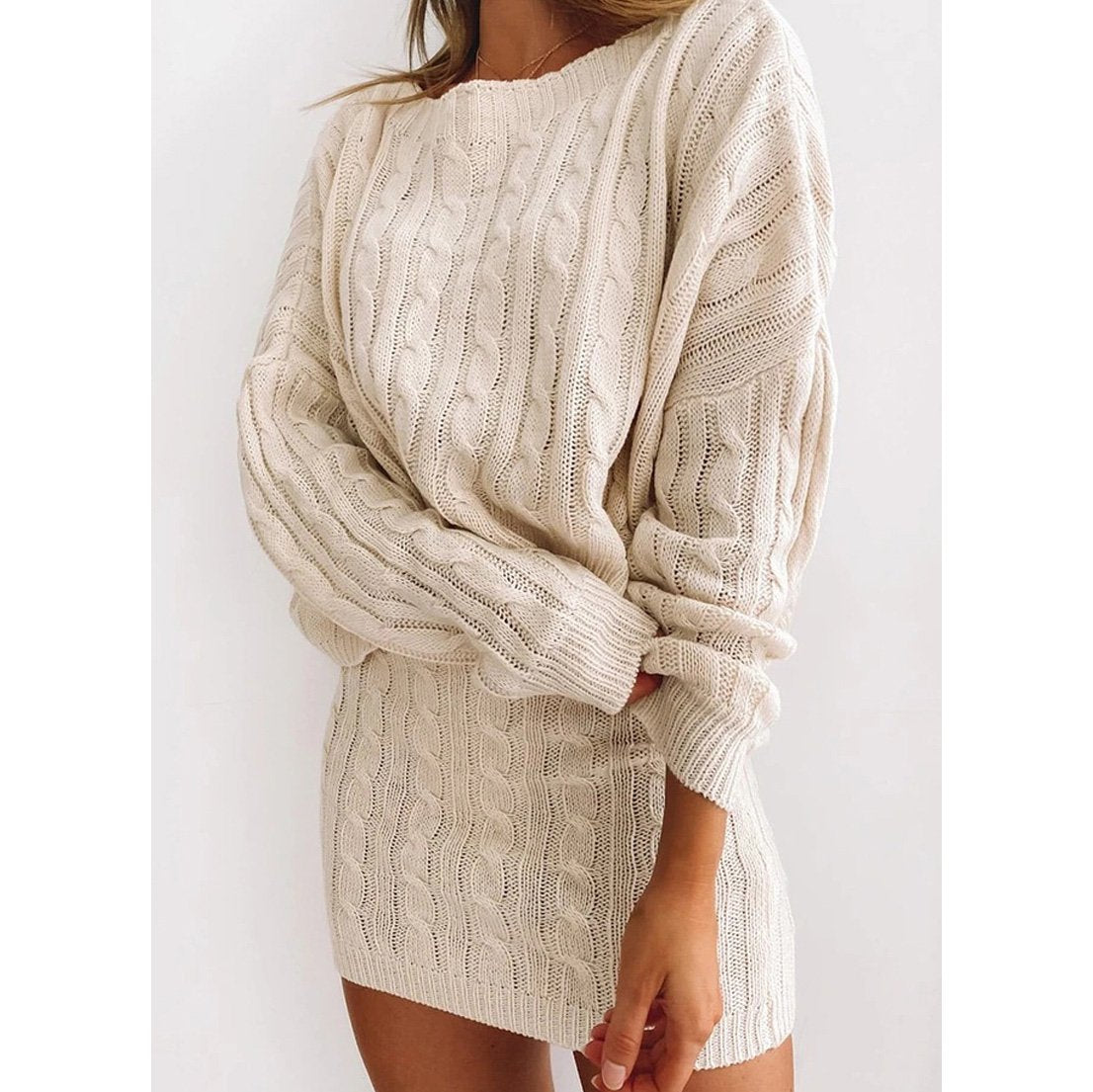 Sexy Knitted Sweater And Skirt Set