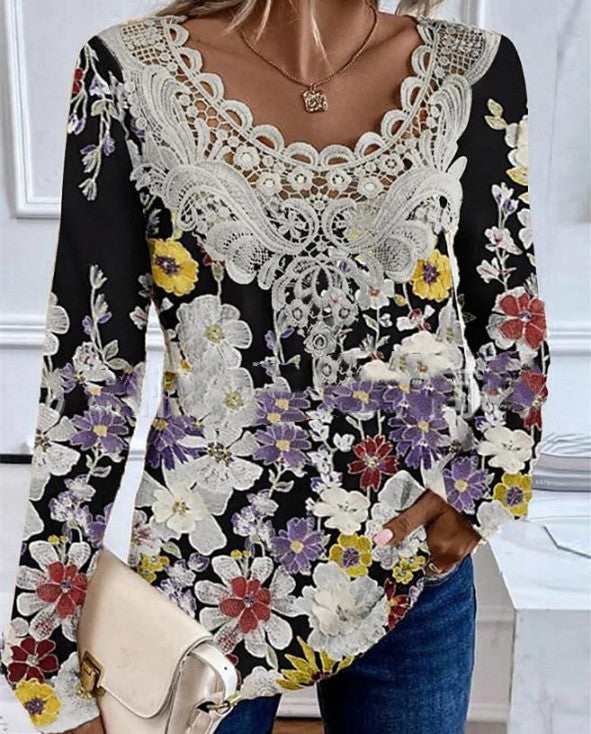 Women's Casual Round Neck Pullover Print T-Shirt