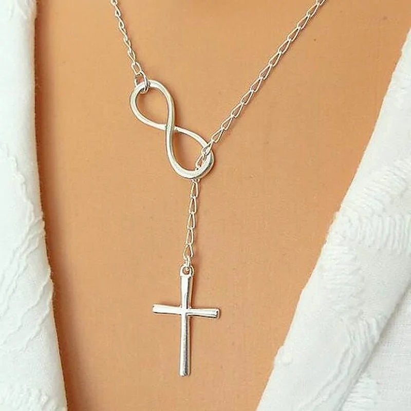 Vintage Infinite Cross Pendant Necklace