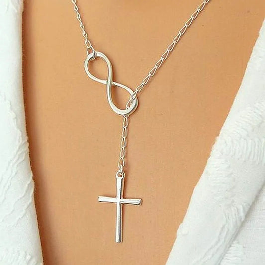 Vintage Infinite Cross Pendant Necklace