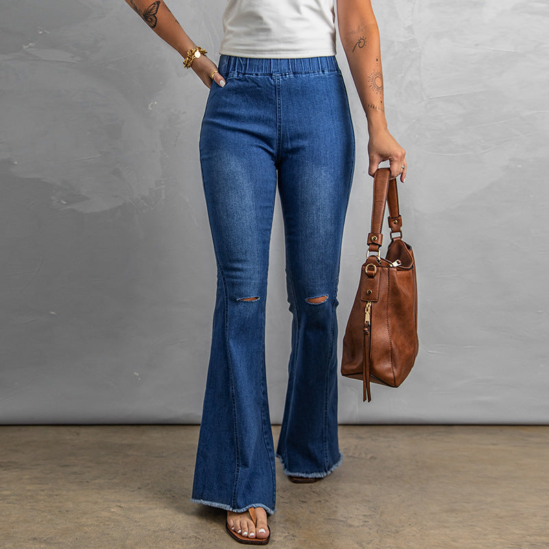 American High Waist Elastic Jeans