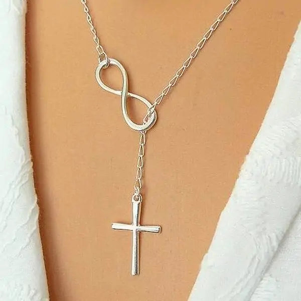 Vintage Infinite Cross Pendant Necklace