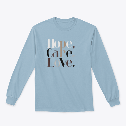 Hope, Care, Love Modern Fashion Design Tee