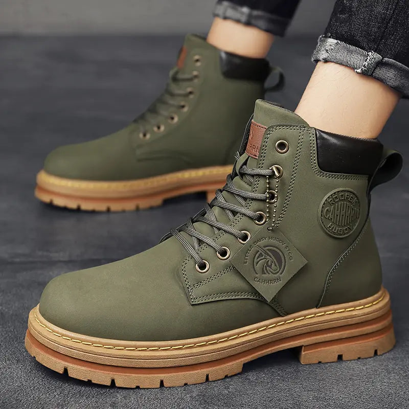 Men's Leather High Top Boots