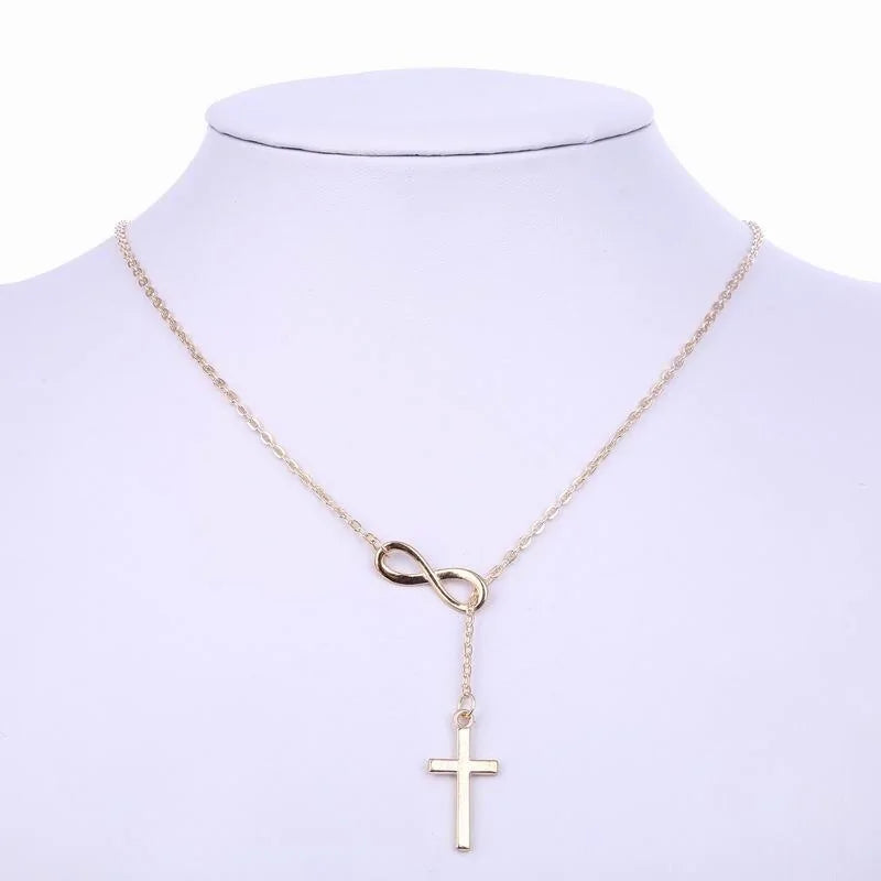 Vintage Infinite Cross Pendant Necklace