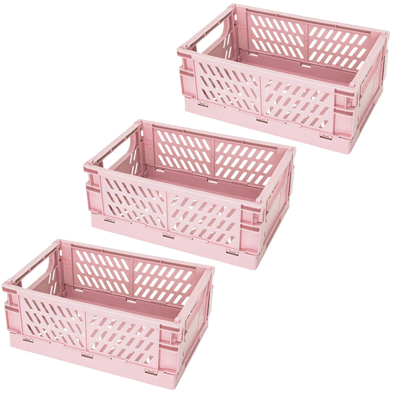 Pack of 3 Mini Folding Plastic Crates Storage Drawer Basket Organizers_13