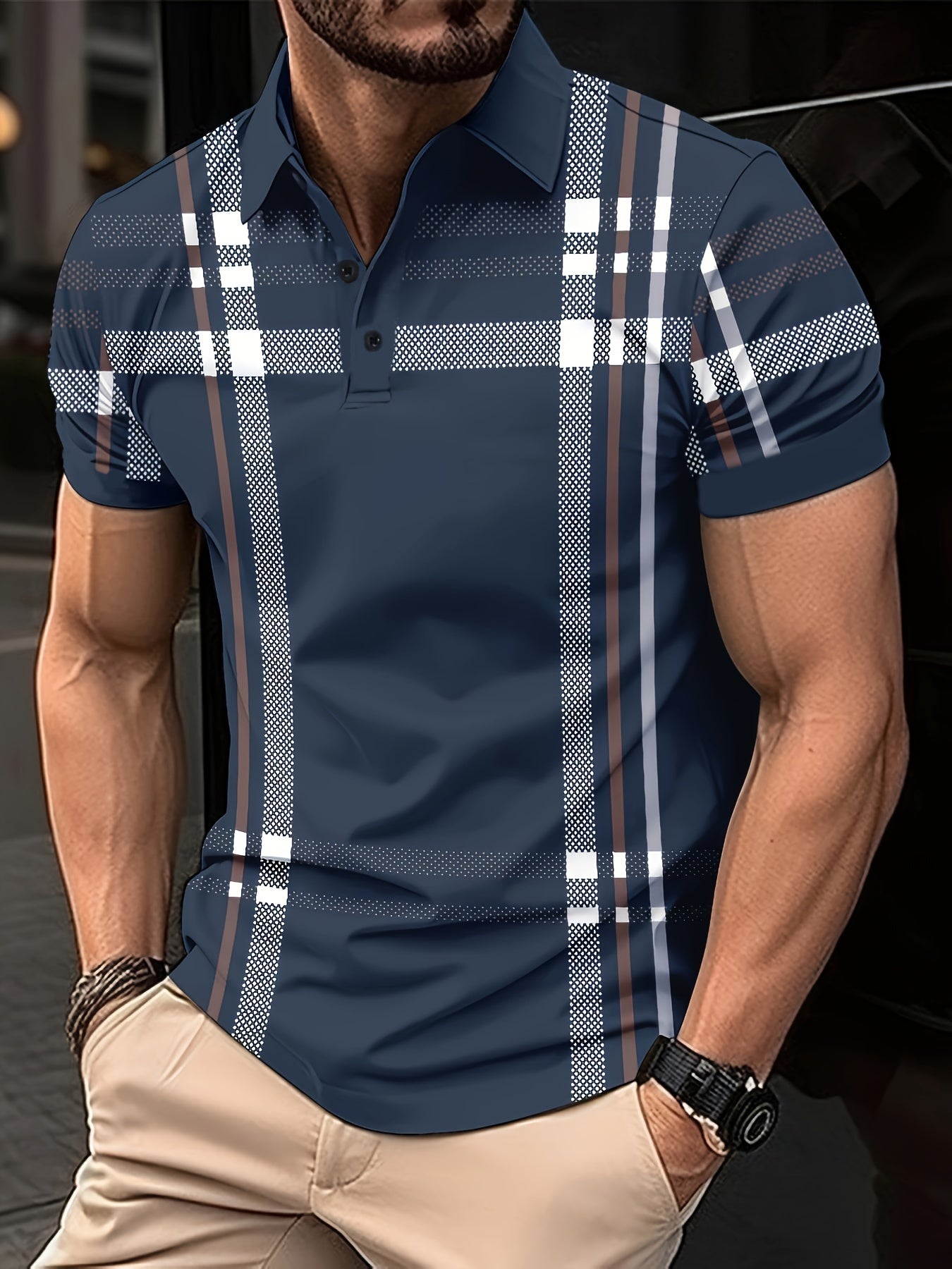 Men's Striped Print Shirt