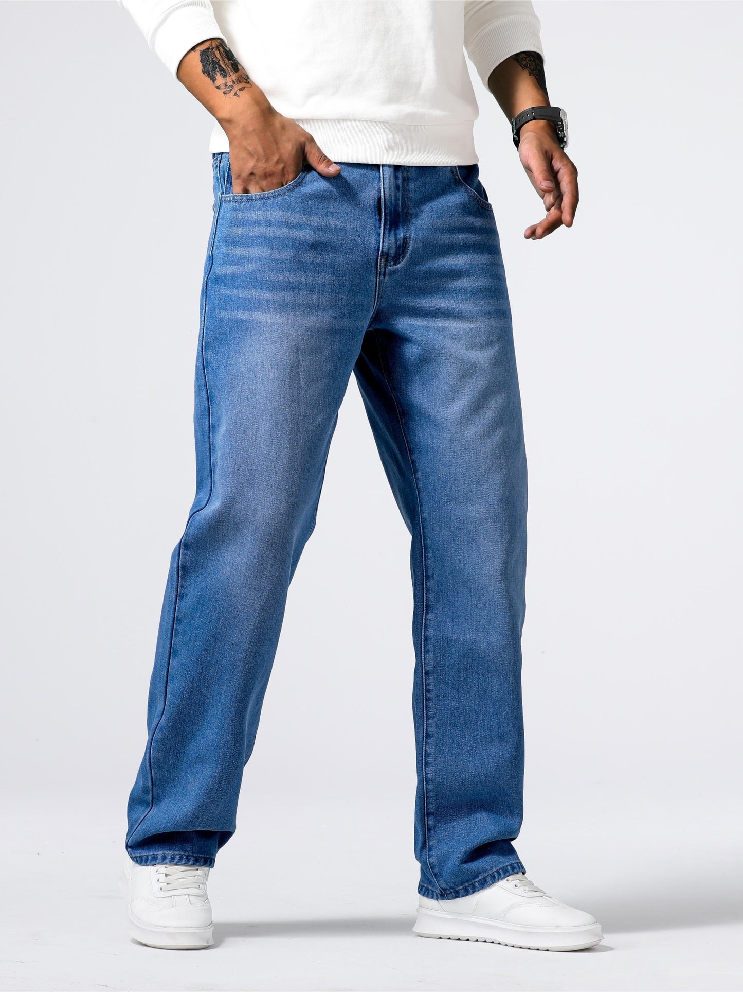 Men's Distressed Loose Fit Denim Pants