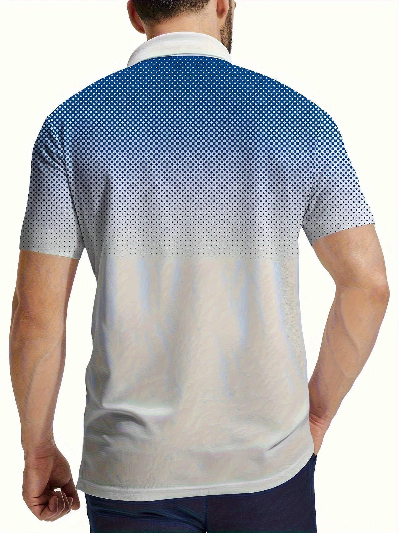 Summer Gradient Color Golf Shirt for Men