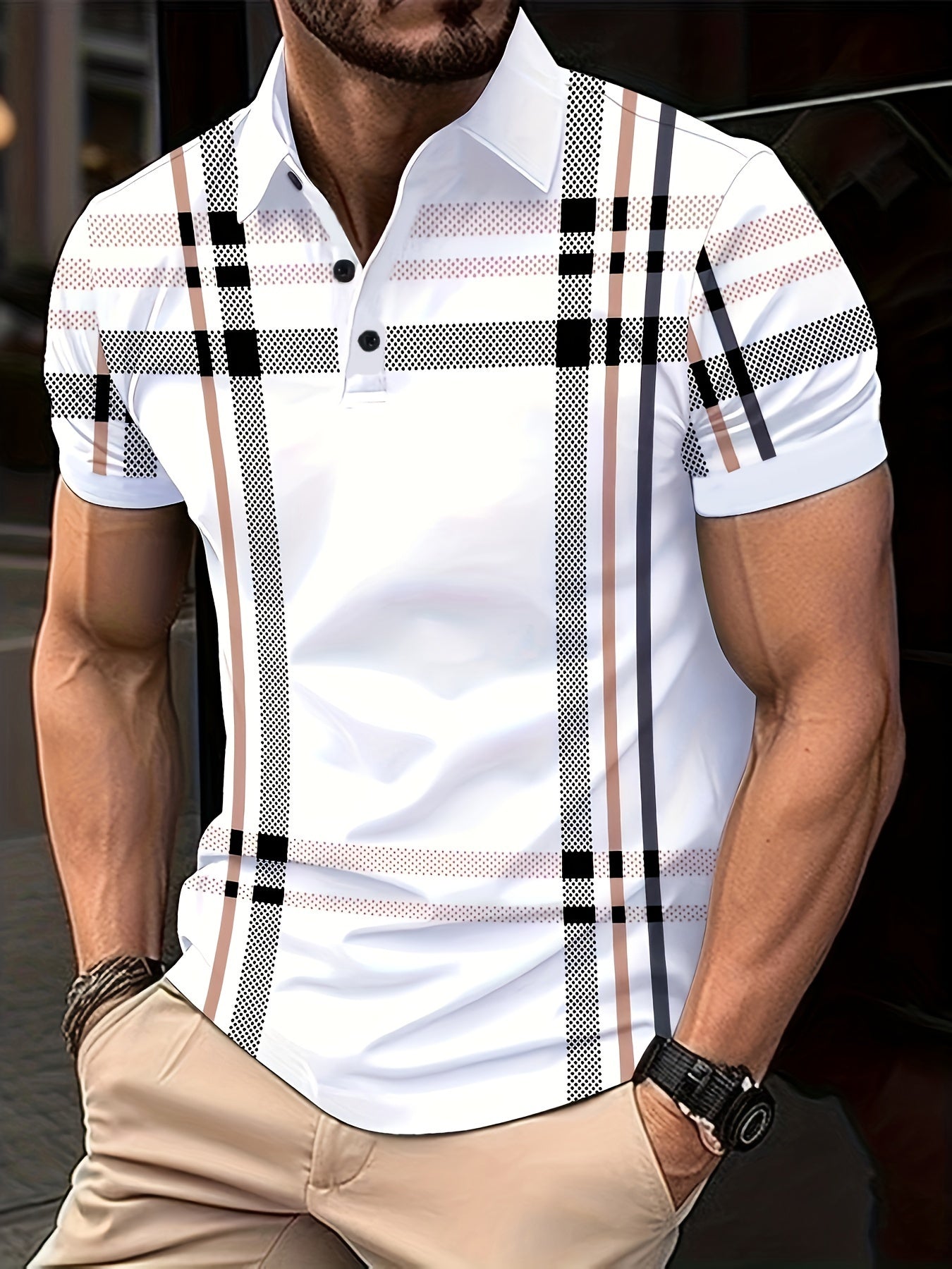 Men's Striped Print Shirt