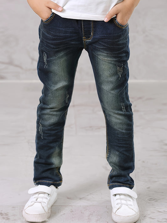 Boys' Casual Denim Pants For Spring And Autumn