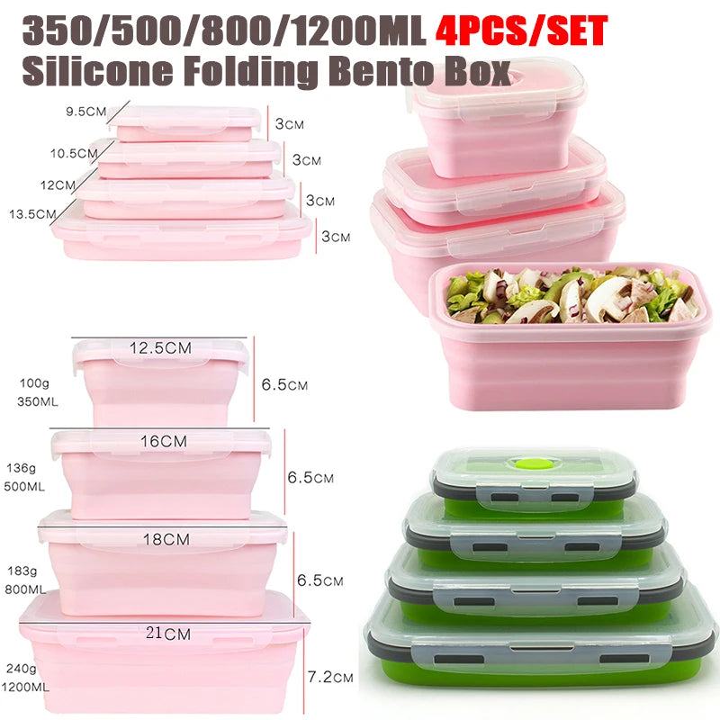 4pcs Collapsible Silicone Box Set