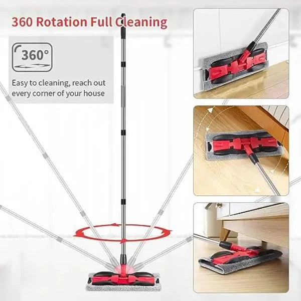 Hardwood Floor Mop with 4 Reusable Microfiber Mop Heads