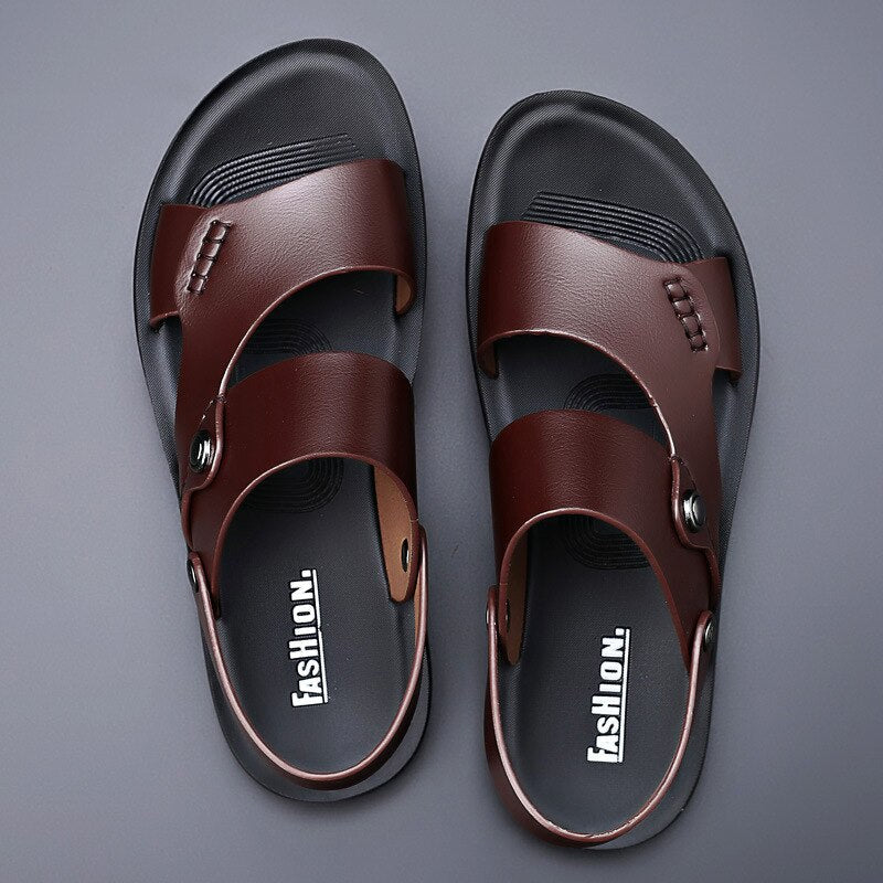 Non-Slip Soft Leather Summer Sandals for Men